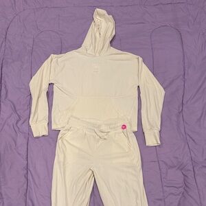 90 Degree By Reflex Cream Hoodie and Pants Set